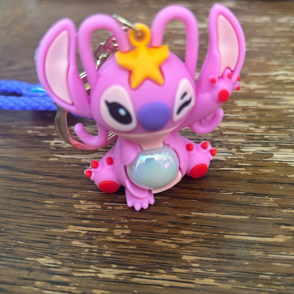 Disney Stitch Pink Angel Light Up Keychain - Picture 1 of 4